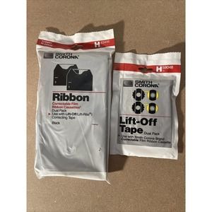 1-Smith Corona Typewriter Black Ribbon H63446 & 1-Lift Off Tape H59048•Refills